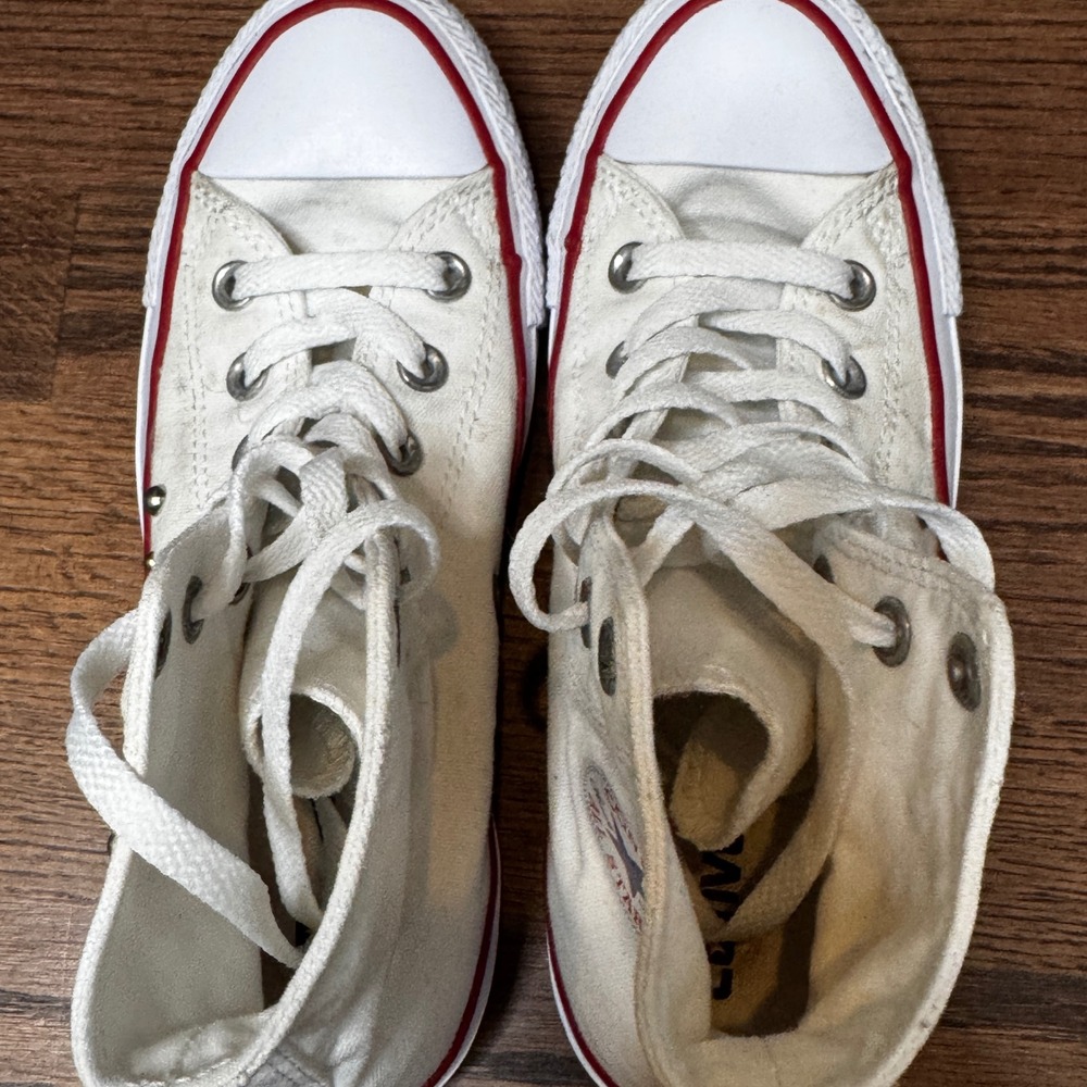 Converse All Star White Studded High Top Sneakers Kids / Jrs 4 or Womens 6 - Picture 9 of 10